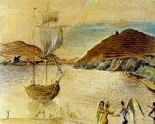 里加港的景物及丑陋的天使和渔人 - 萨尔瓦多·达利